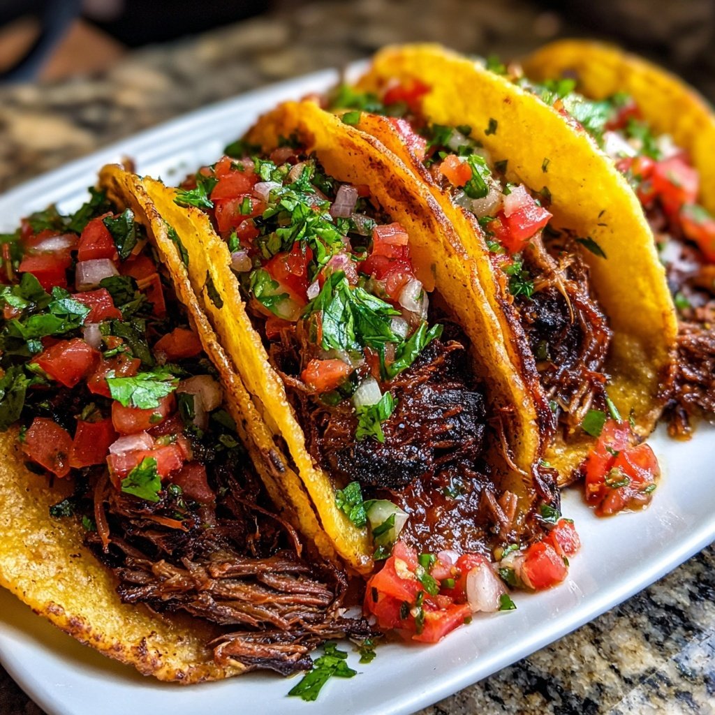 Slow Cooked Barbacoa Beef Tacos