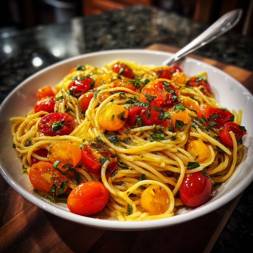 Cherry Tomato Pasta with Basil