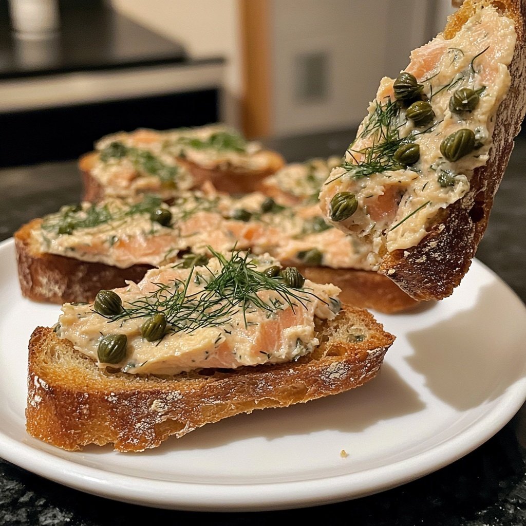 Smoked Salmon Dill Crostini