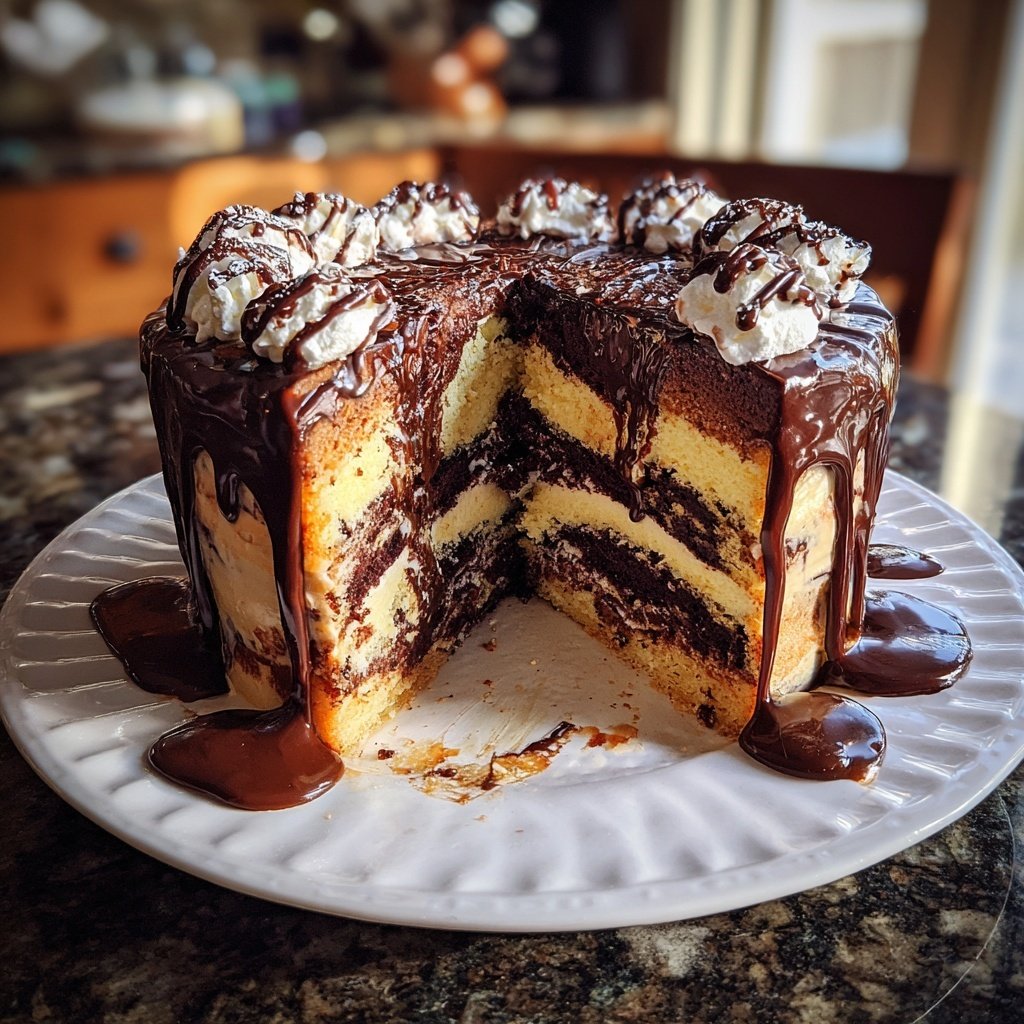 Chocolate Vanilla Swirl Cake