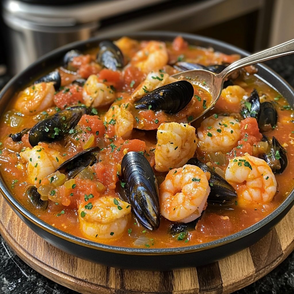 Cioppino Seafood Stew with Tomato Broth