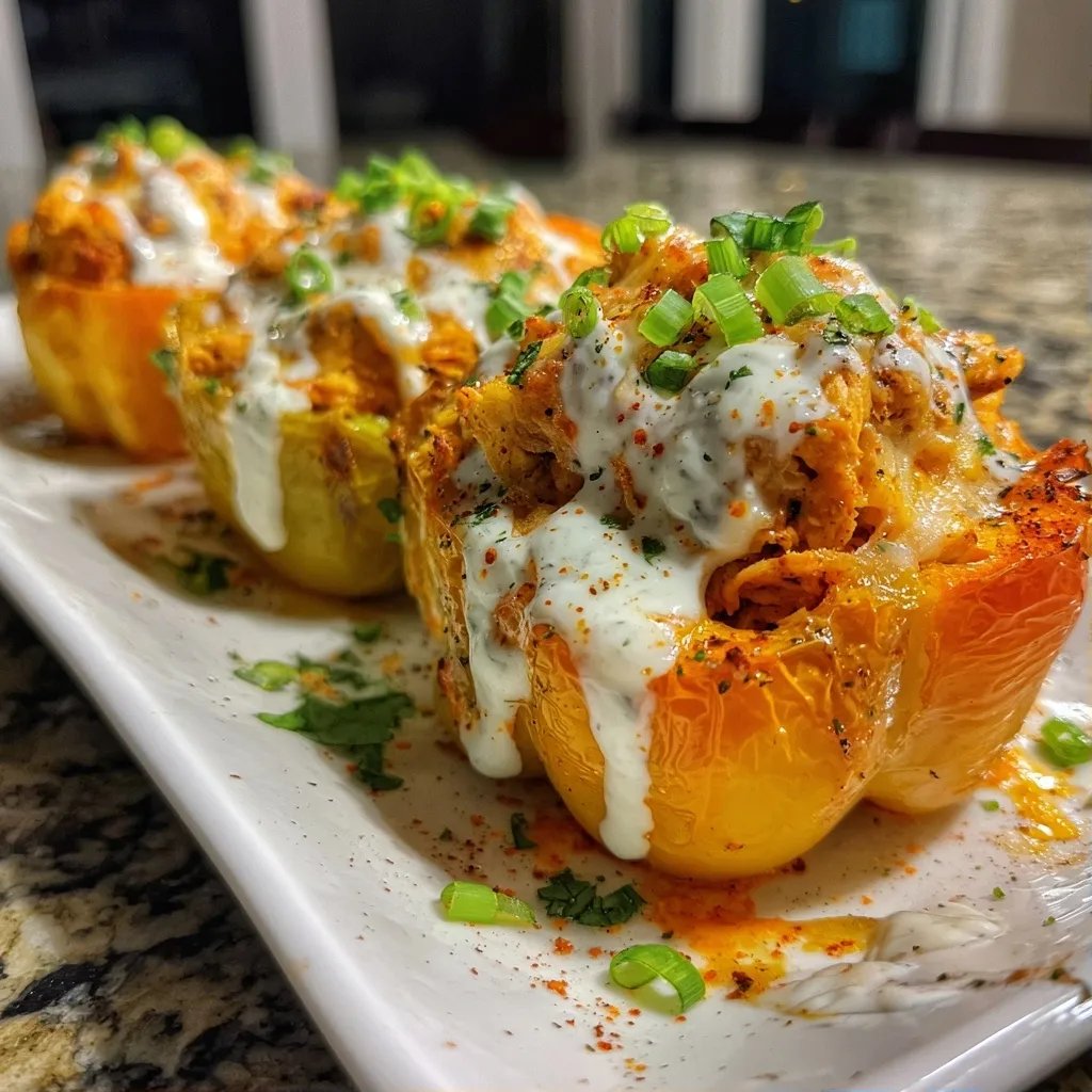 Buffalo Chicken Stuffed Peppers