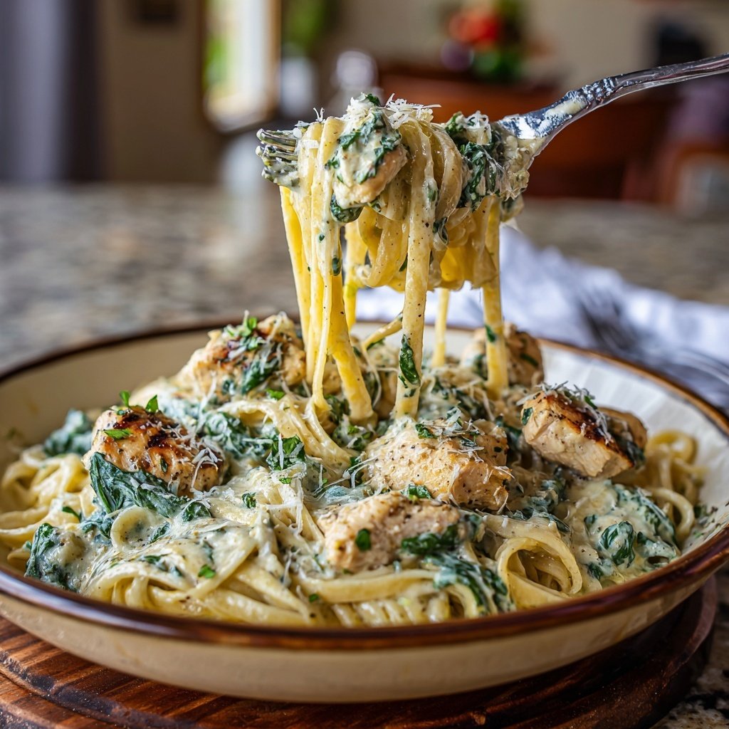 Creamy Spinach Pasta with Chicken