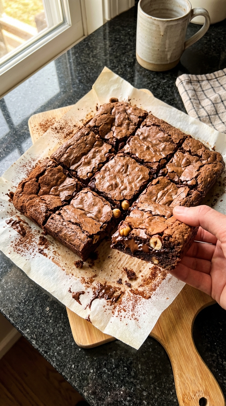 Chocolate Hazelnut Sourdough Brownies