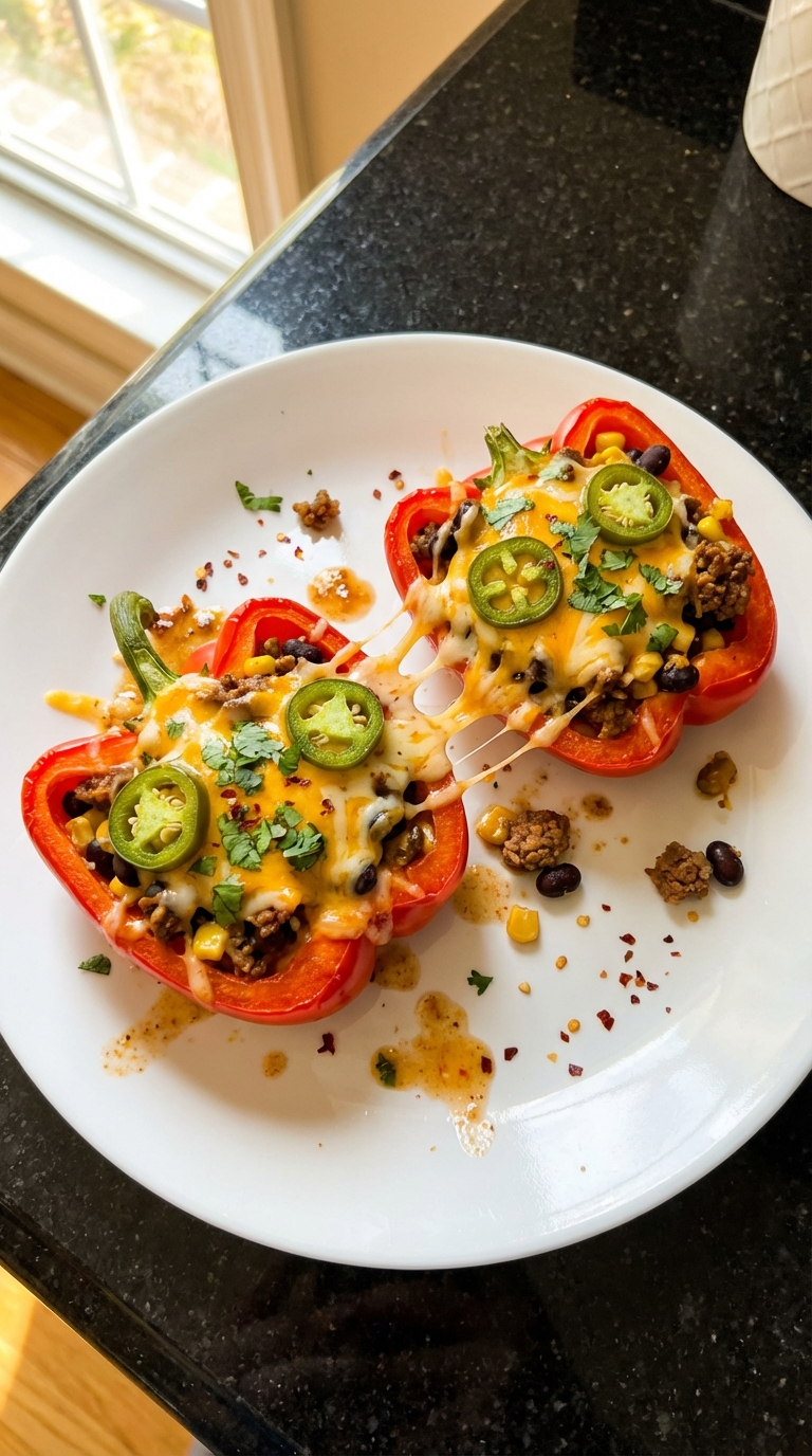 Nacho Cheese Stuffed Bell Peppers