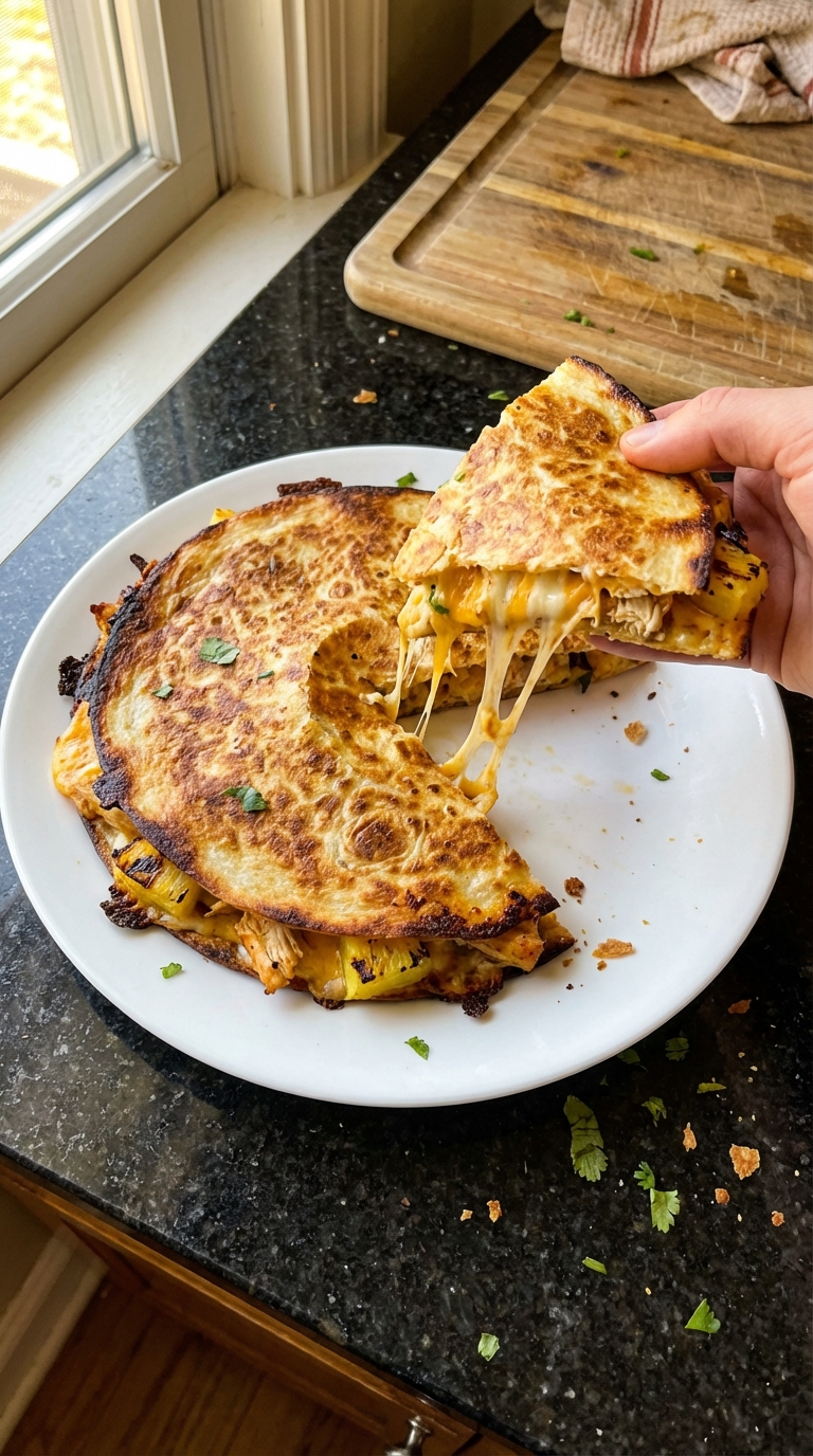 Grilled Pineapple Chicken Quesadilla