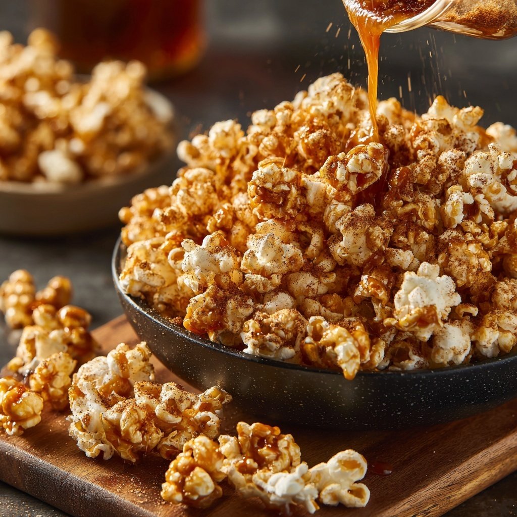 Spicy Caramel Popcorn with Cinnamon