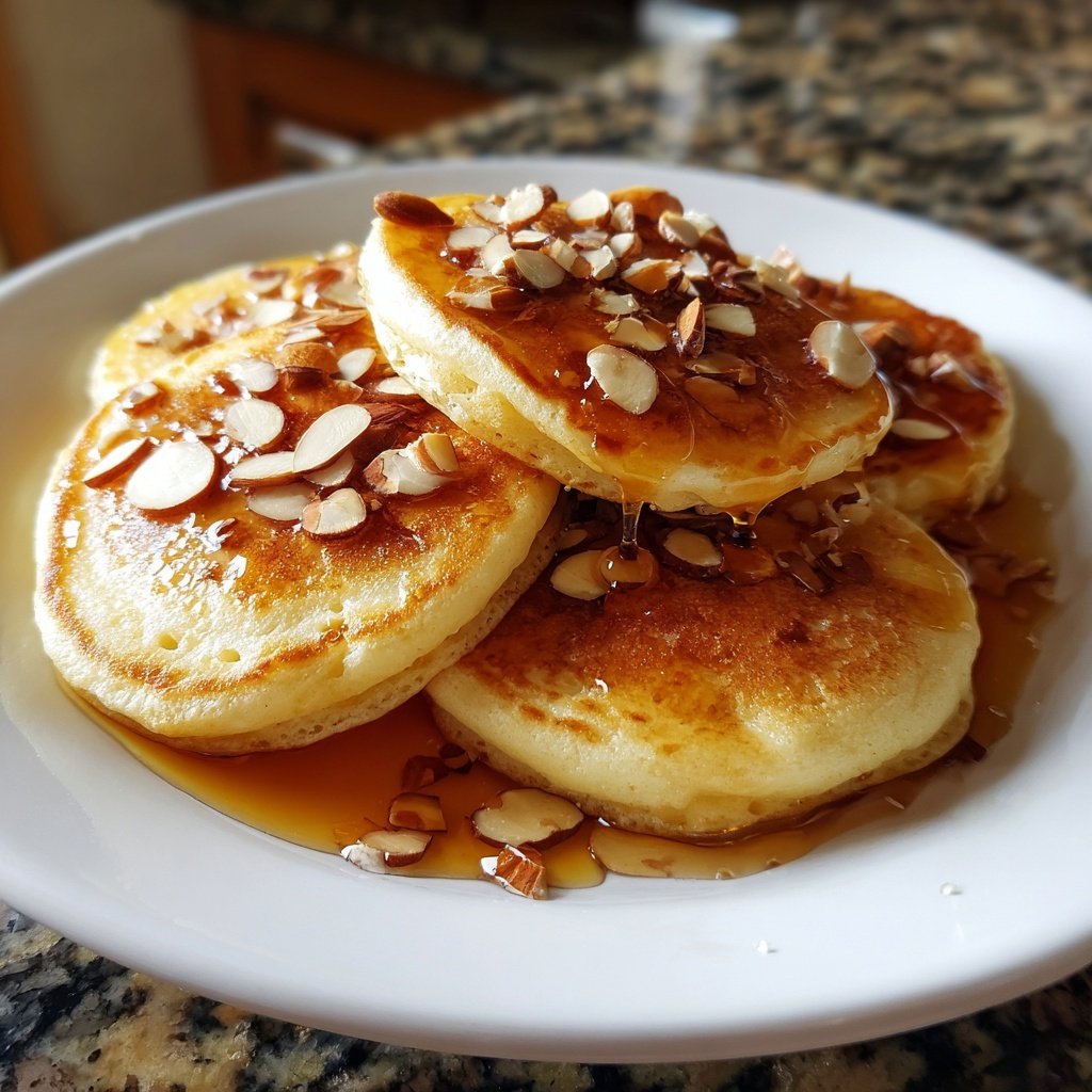 Almond Ricotta Pancakes with Honey Drizzle​