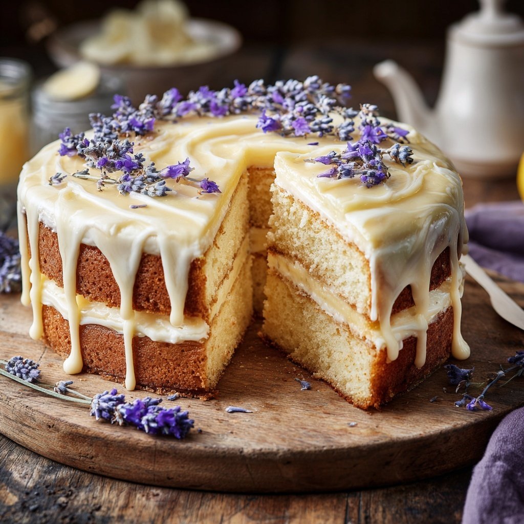 Lavender Vanilla Cream Cake