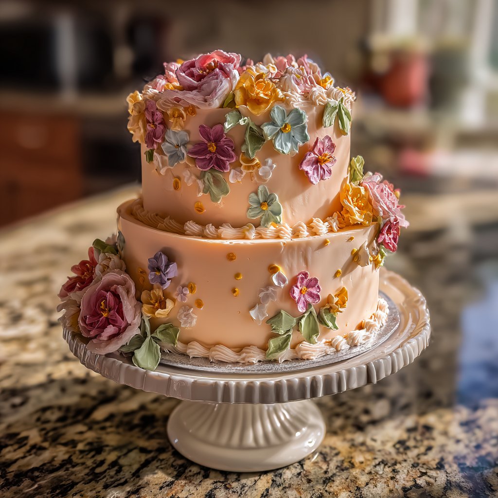 Floral Eighteen Birthday Cake