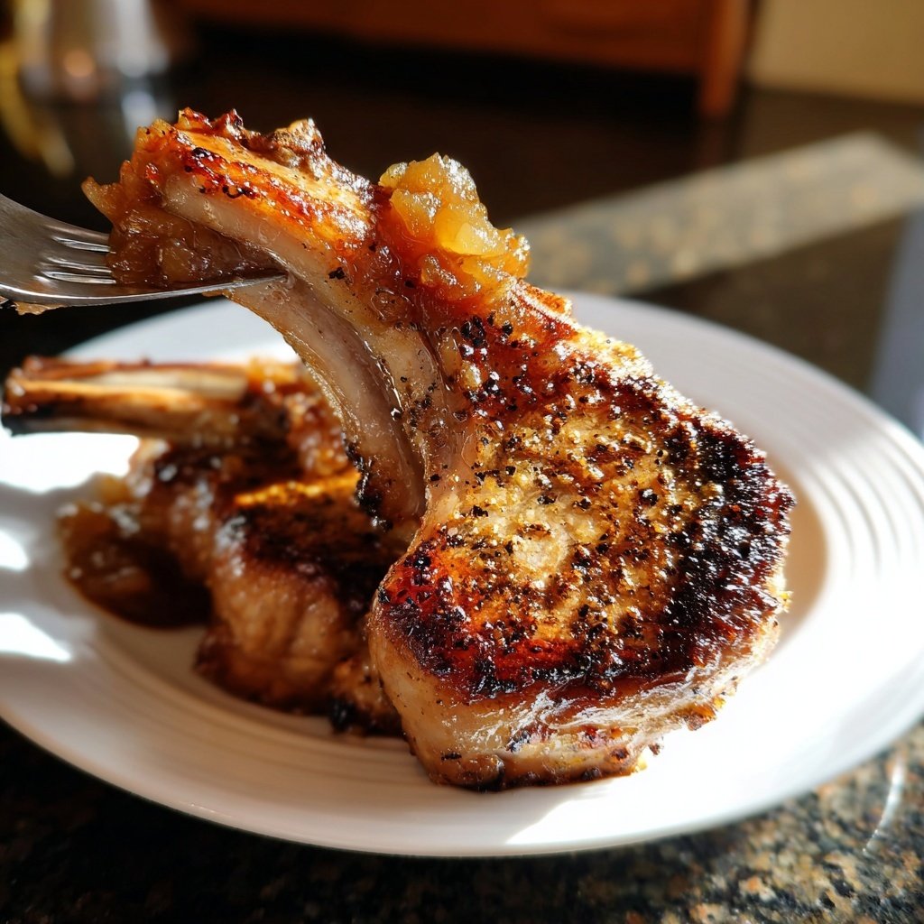 Roasted Pork Chops Applesauce Sauce