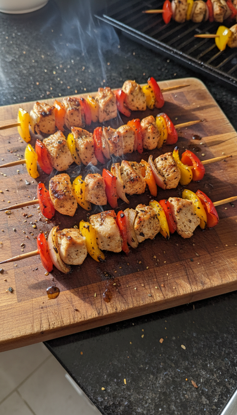 Savory Chicken Fajita Skewers