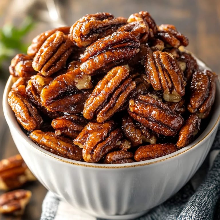 Maple Roasted Candied Pecans
