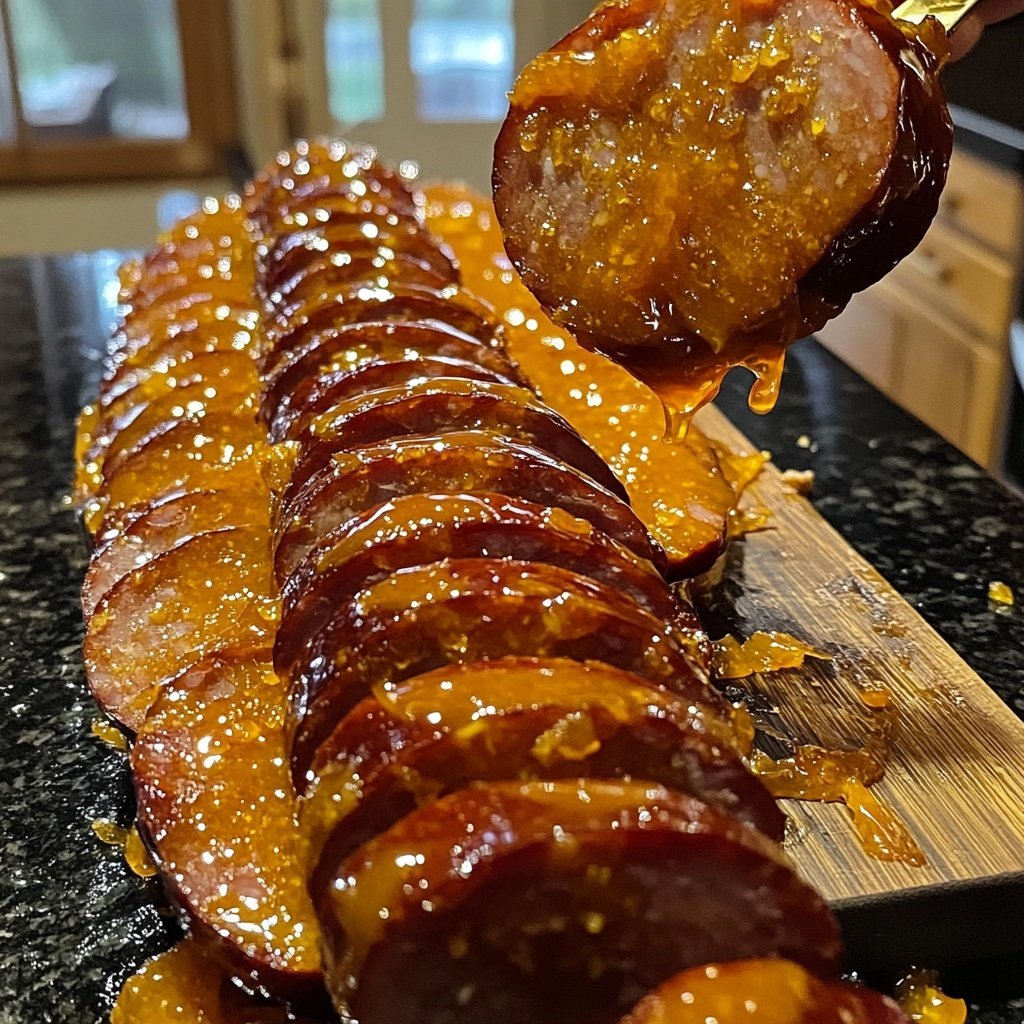 Apricot Kielbasa Slices Glaze