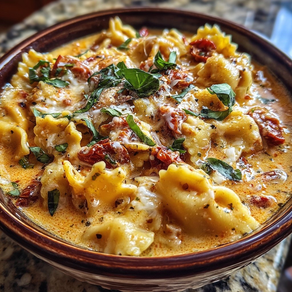 Creamy Dried Tomato Lasagna Soup
