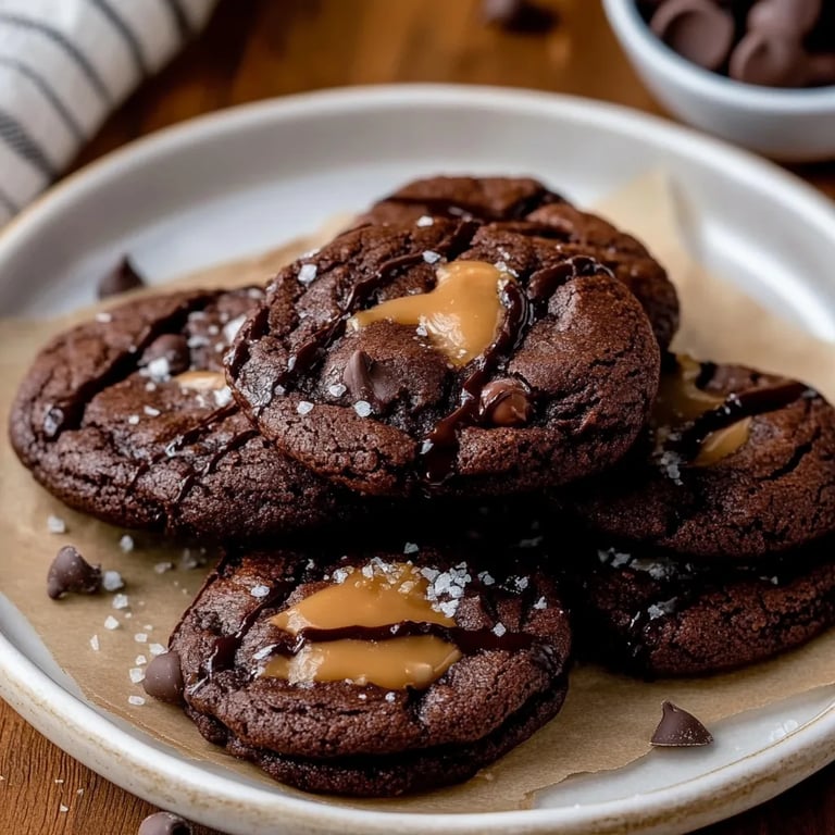 Salted Caramel Dark Chocolate Cookies