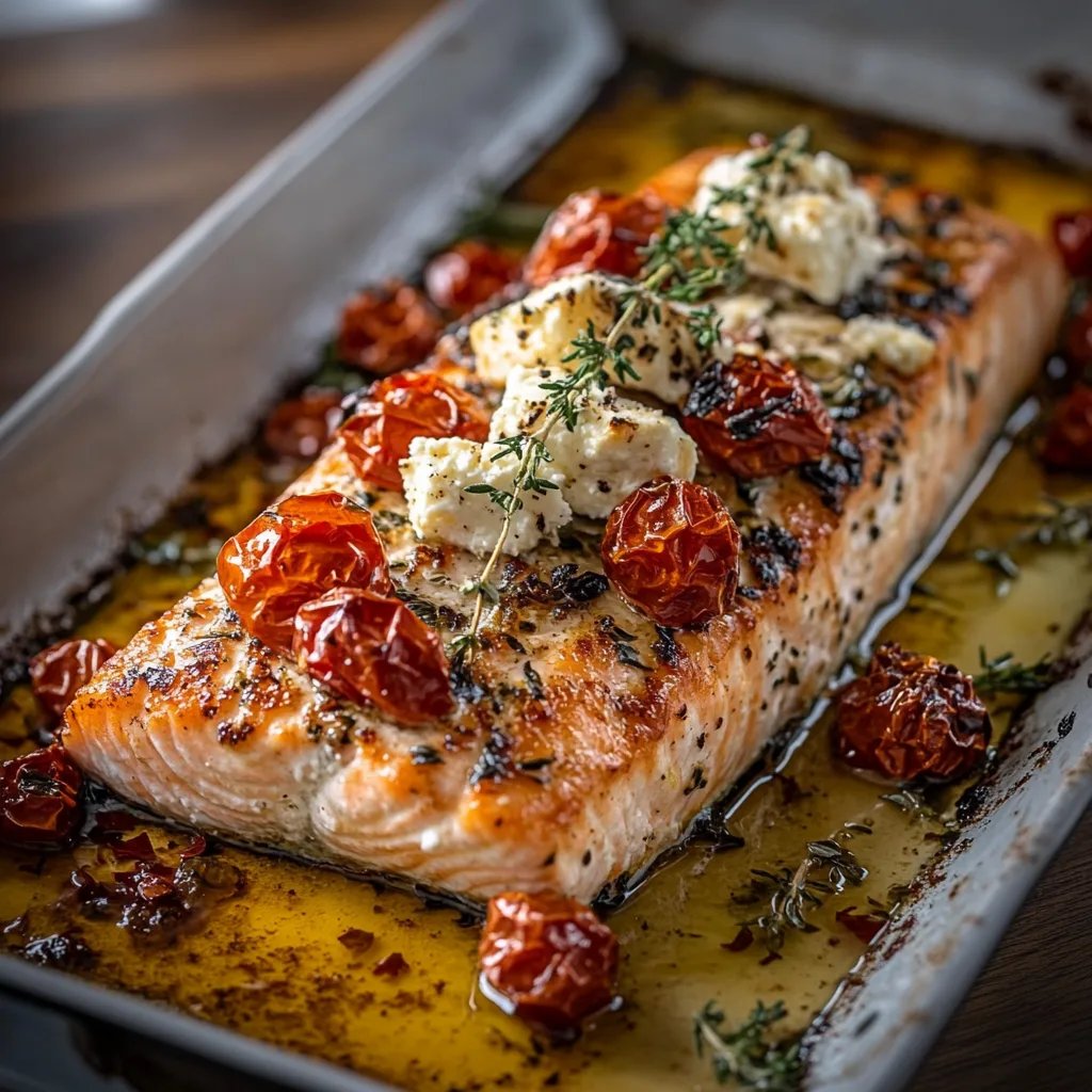 Mediterranean Baked Salmon With Feta & Sun-dried Tomatoes