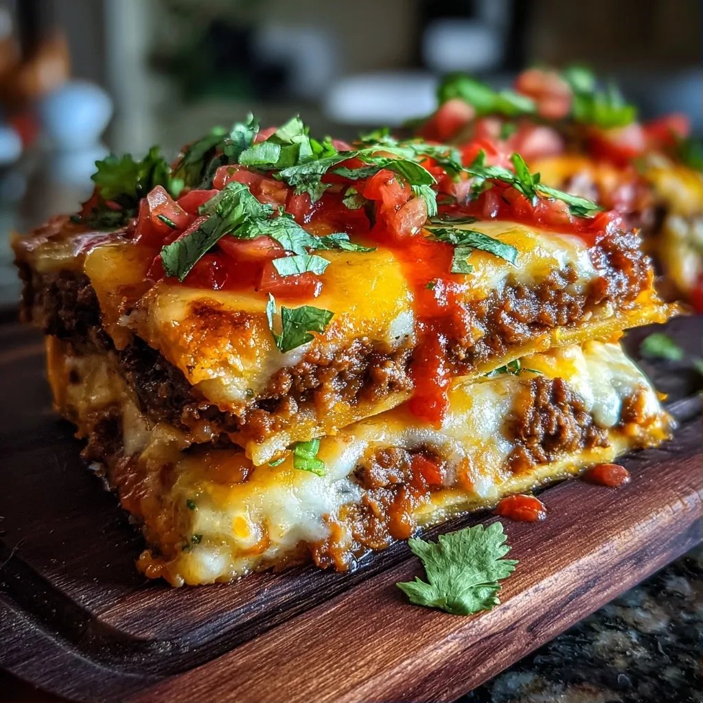 Taco Lasagna Layered