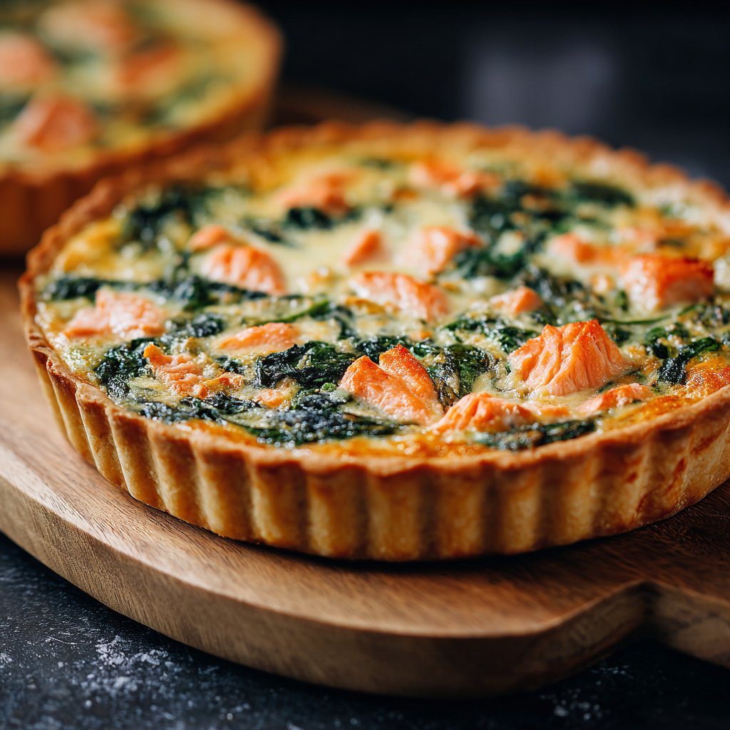Salmon Quiche with Spinach