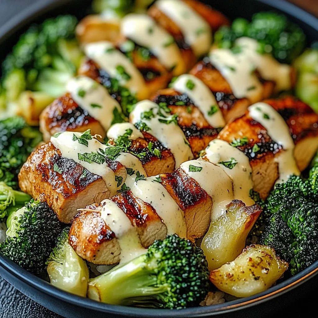 Grilled Chicken & Broccoli Bowls with Creamy Garlic Sauce: An Amazing Ultimate Recipe