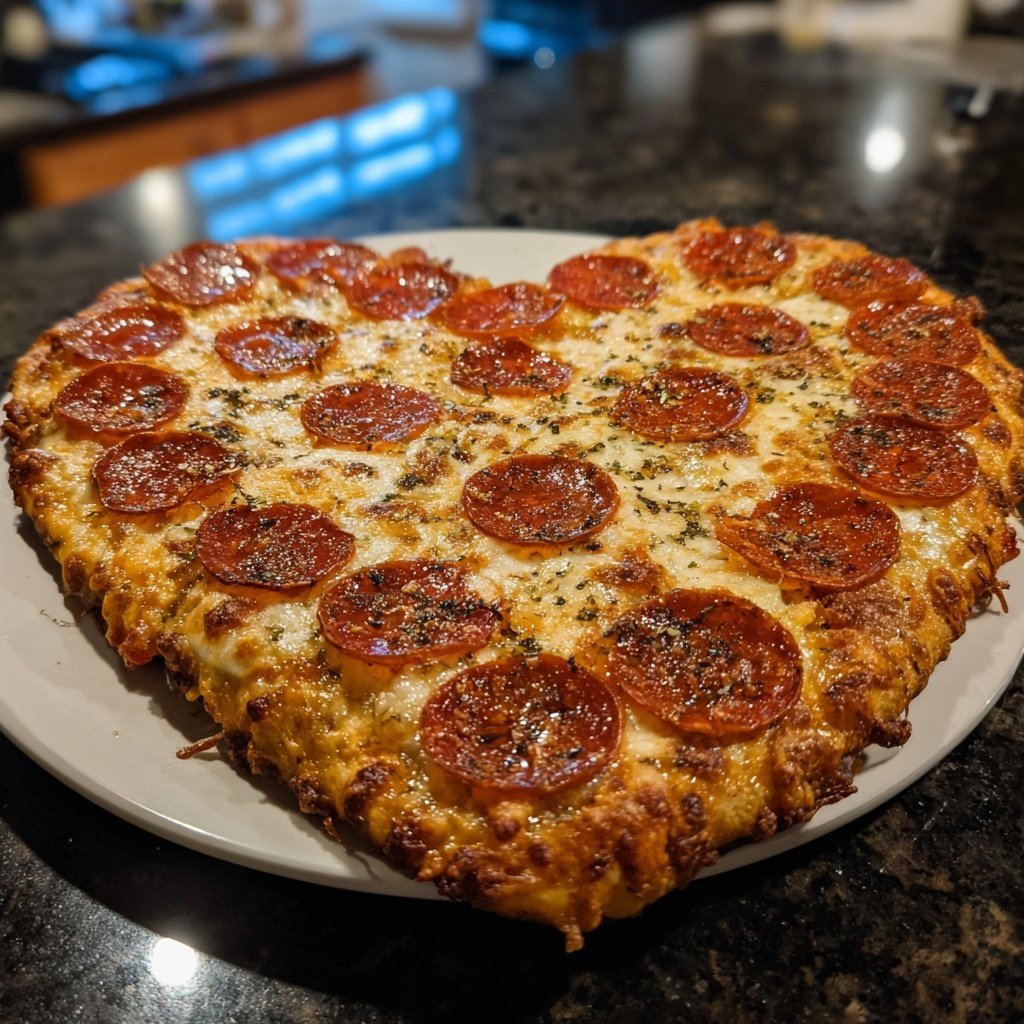 Heart Shaped Pepperoni Pizza Romantic