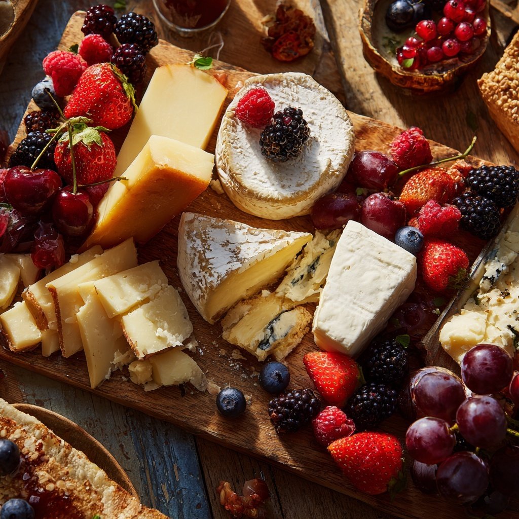 Grazing Board with Cheeses and Fruits
