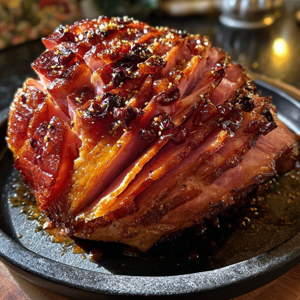 Cherry Bourbon Glazed Ham Centerpiece