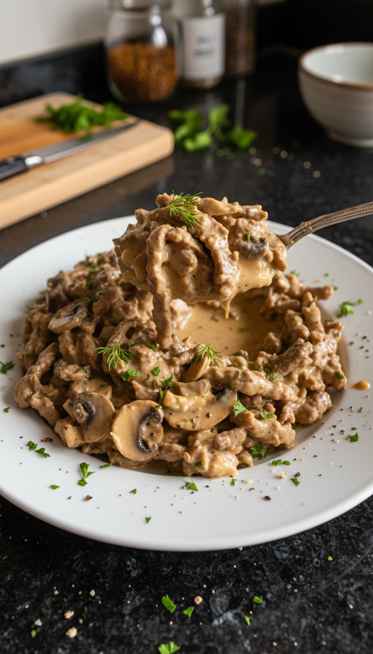 Low Carb Beef Stroganoff