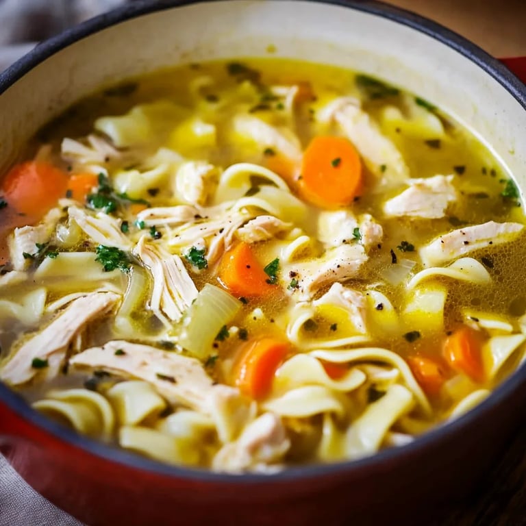 Homemade Chicken Noodle Soup with Egg Noodles