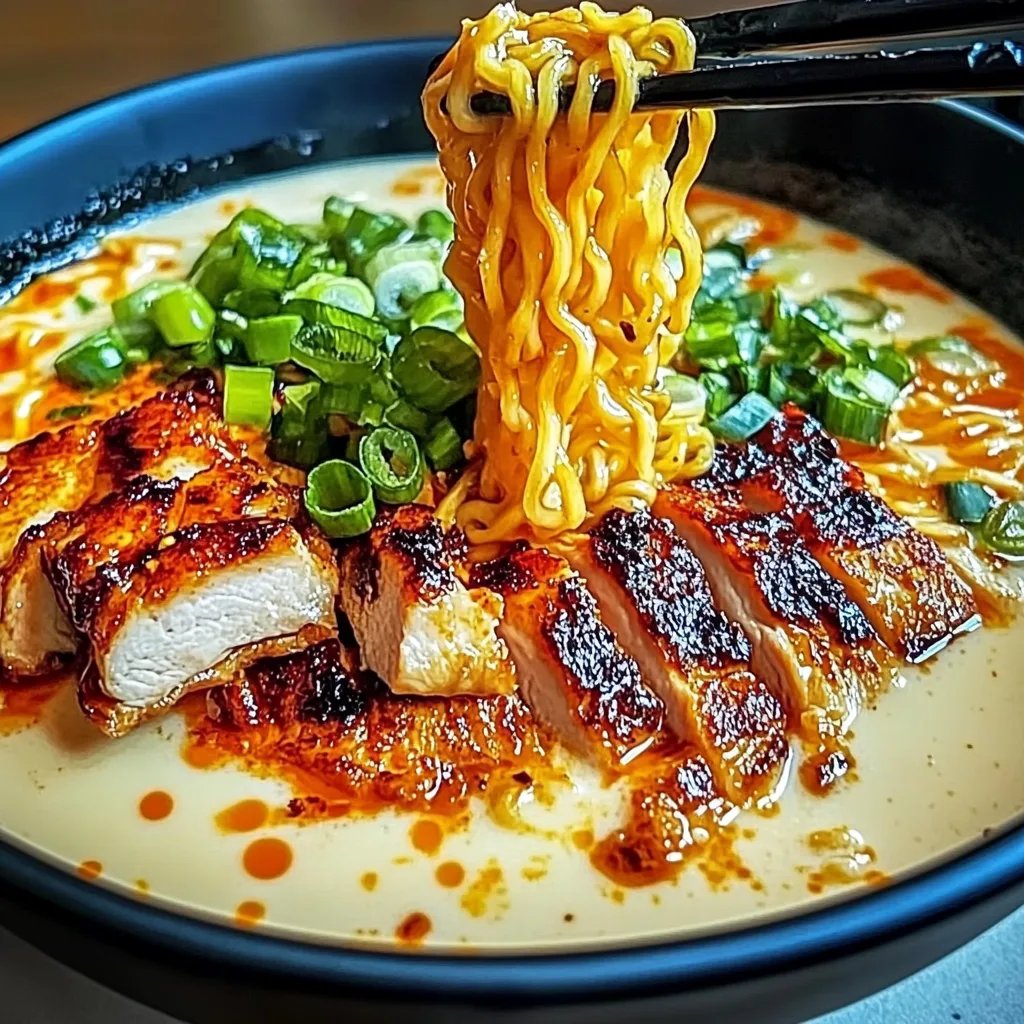 Fiery Chicken Ramen with Creamy Garlic Sauce: An Incredible Amazing Recipe