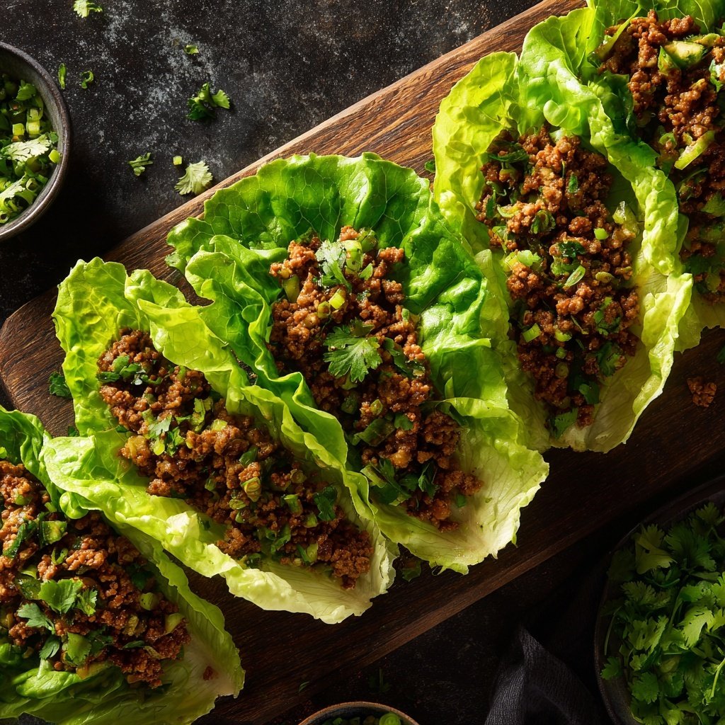 Herbed Ground Beef Lettuce Wraps