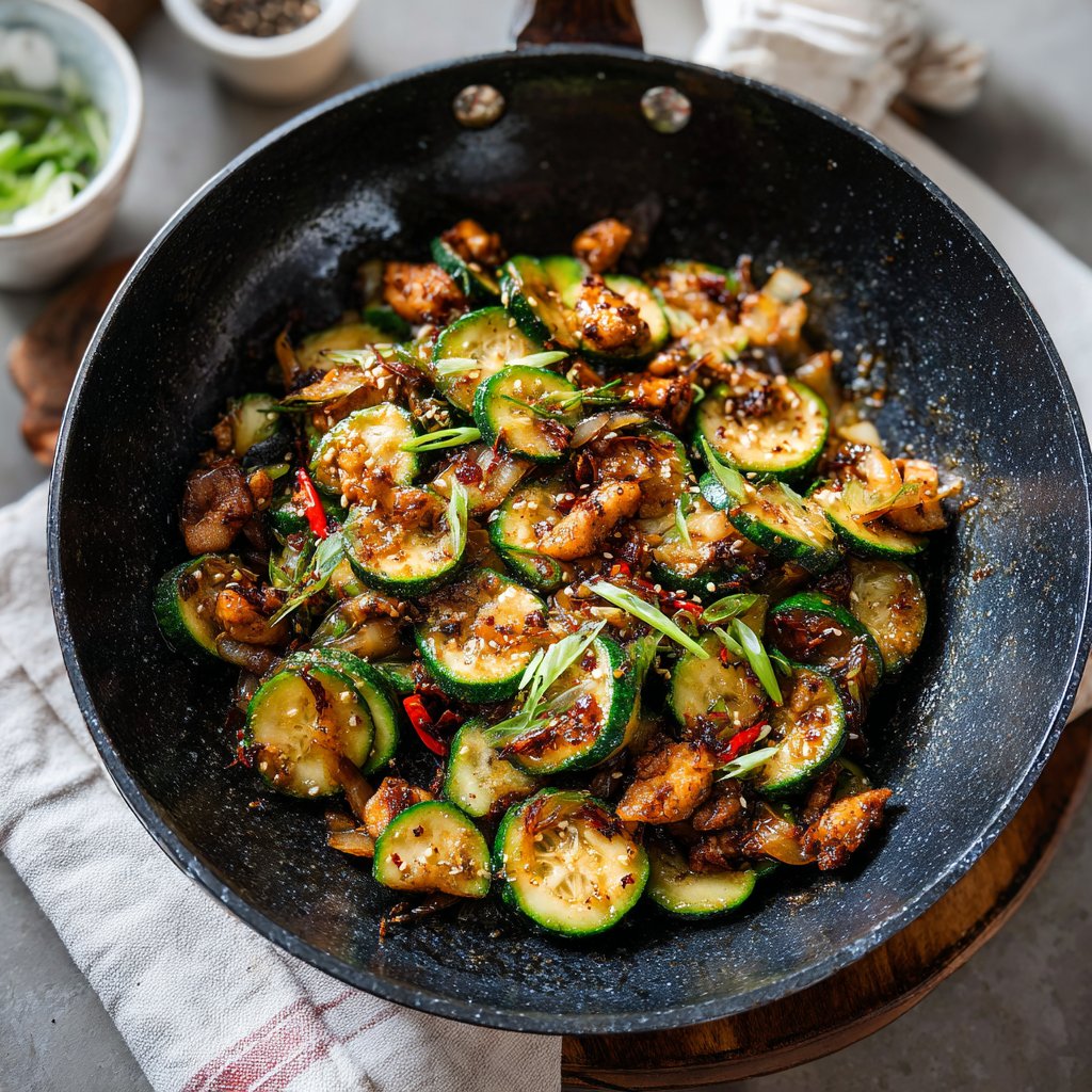 Spicy Cucumber & Chicken Stir-Fry