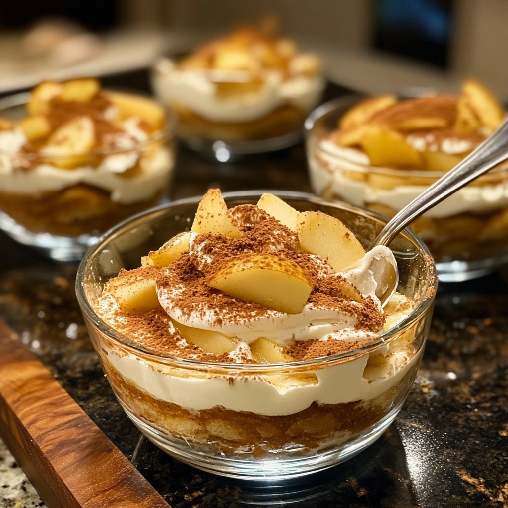 Baked Apple Tiramisu in Individual Glasses