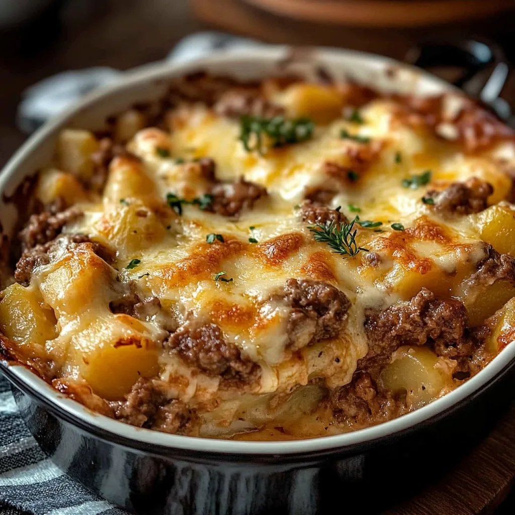 Cheesy Hamburger Potato Casserole