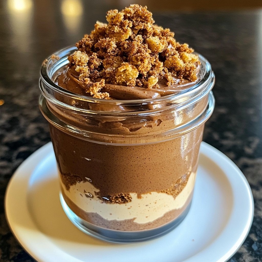 Chocolate Cinnamon Mousse with Gingerbread Crunch