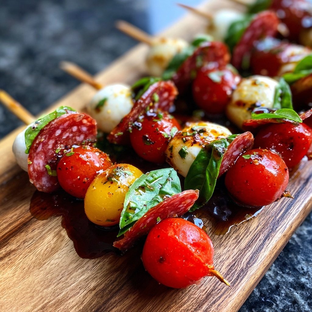 Antipasto Skewers with Italian Dressing