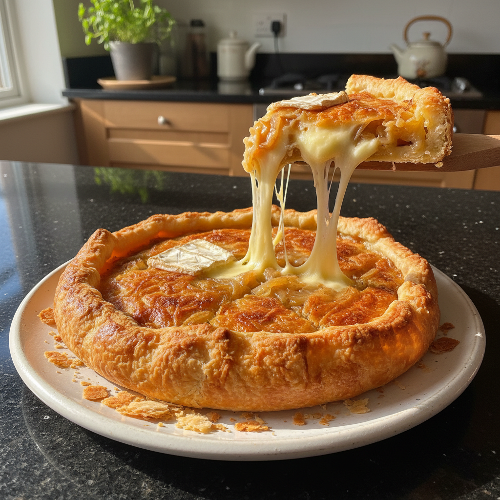 Savory Caramelized Onion and Brie Tart